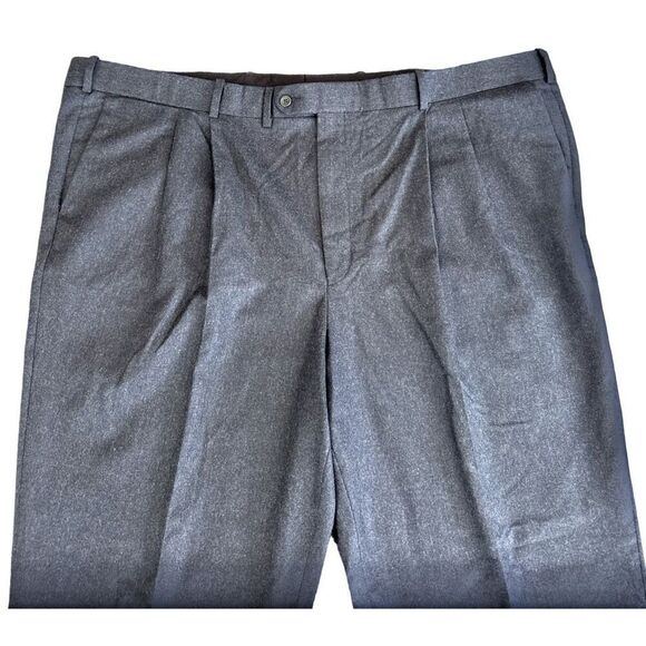 Vitale Barberis Canonico‎ 100% Wool Pleated Dress Pants 49R Luxury Gray Trousers - Picture 2 of 8